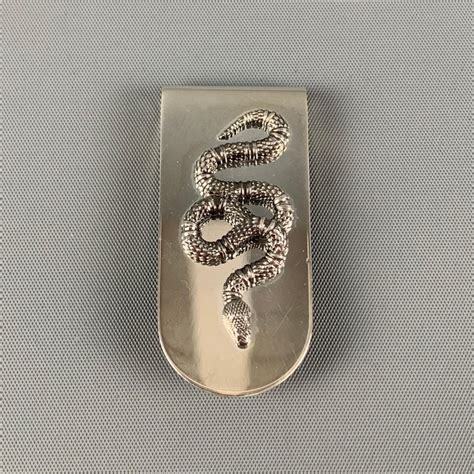 Gucci Sterling Silver Snake Motif Money Clip 